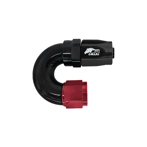 Metal Horse 8AN / AN8 Hose End 180 Degree - Black and Red