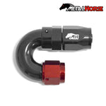 Metal Horse 6AN / AN6 Hose End 180 Degree - Black and Red