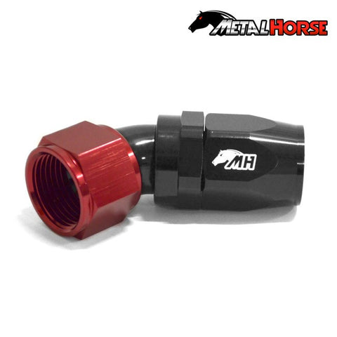 Metal Horse 12AN / AN12 Hose End 45 Degree - Black and Red