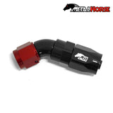 Metal Horse 6AN / AN6 Hose End 45 Degree - Black and Red