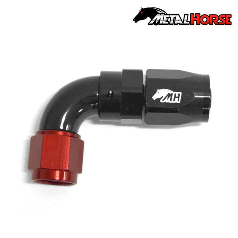 Metal Horse 6AN / AN6 Hose End 90 Degree - Black and Red