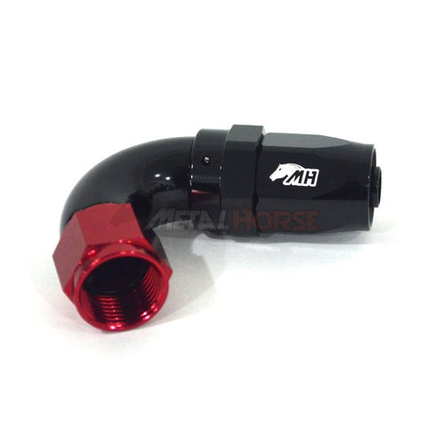 Metal Horse 8AN / AN8 Hose End 120 Degree - Black and Red